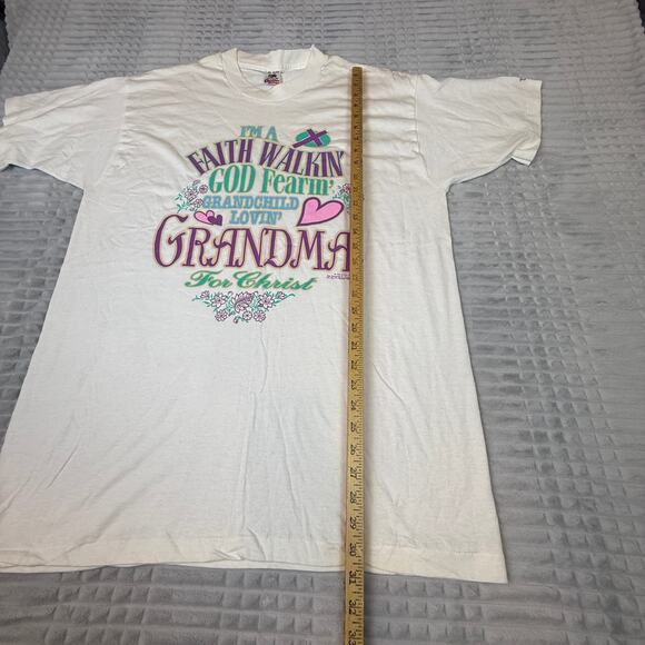 Vintage Faith Walkin' God Fearin' Grandma Single Stitch T-Shirt Adult  XL 95 - Picture 5 of 12